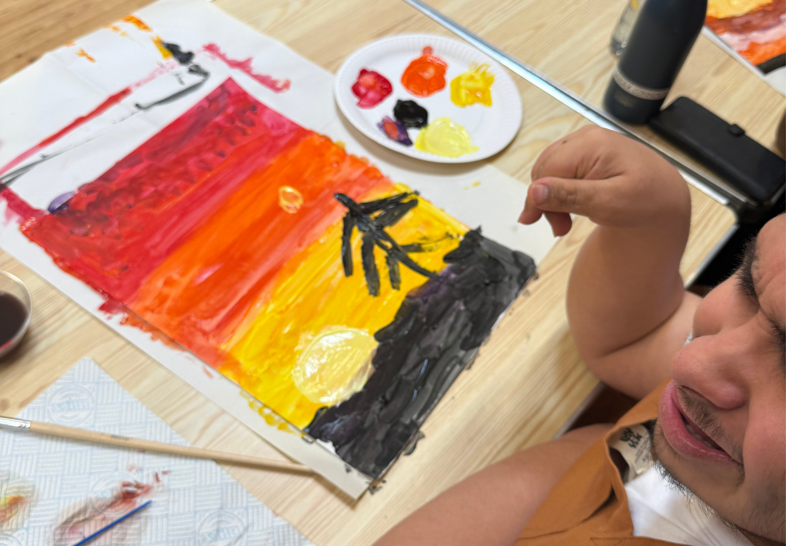 Additional needs workshops - sunset paintingt